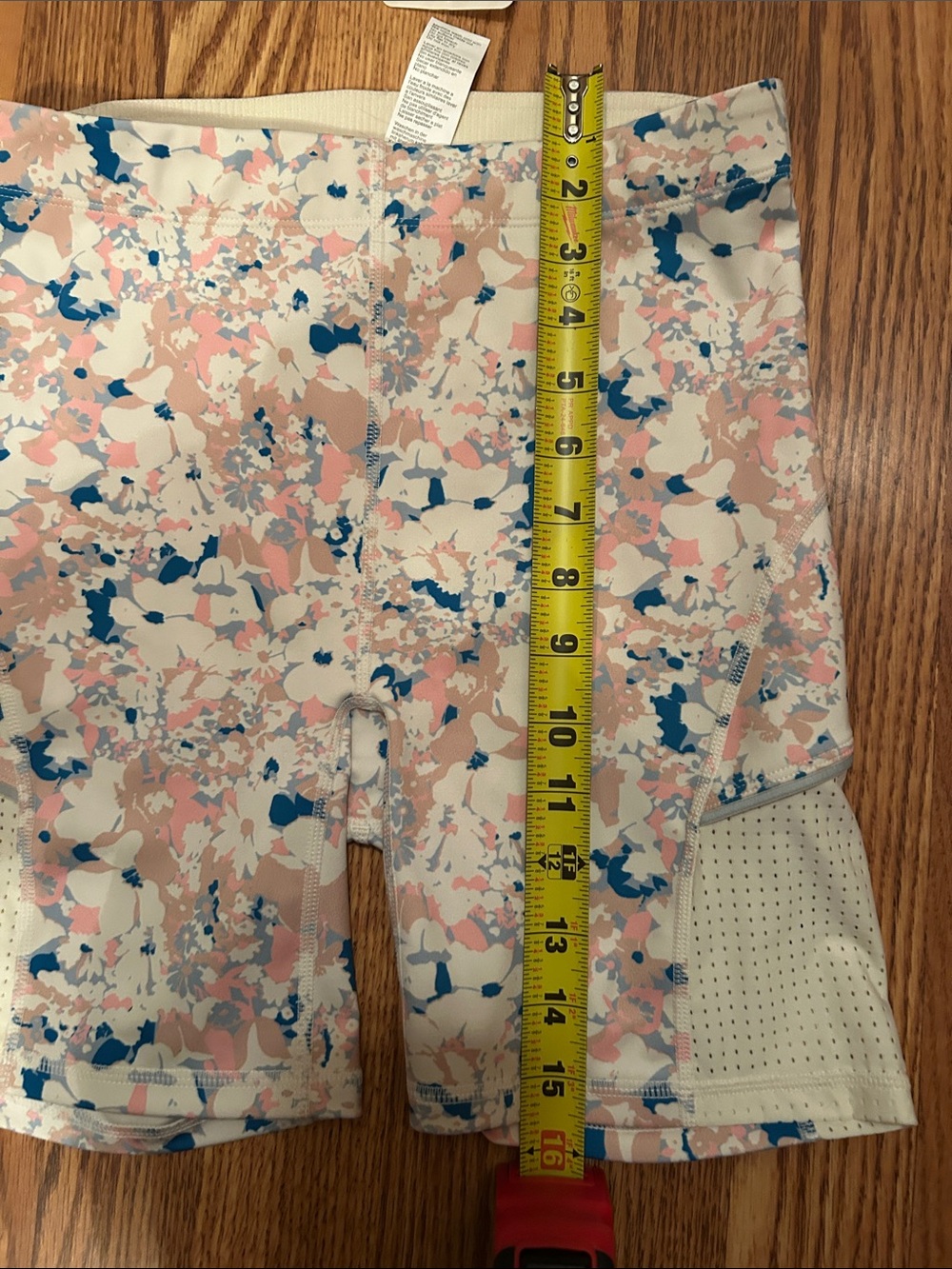 Fabletics High-Rise Pastel Camouflage Bike Shorts in Blue and Pink - Picture 10 of 11